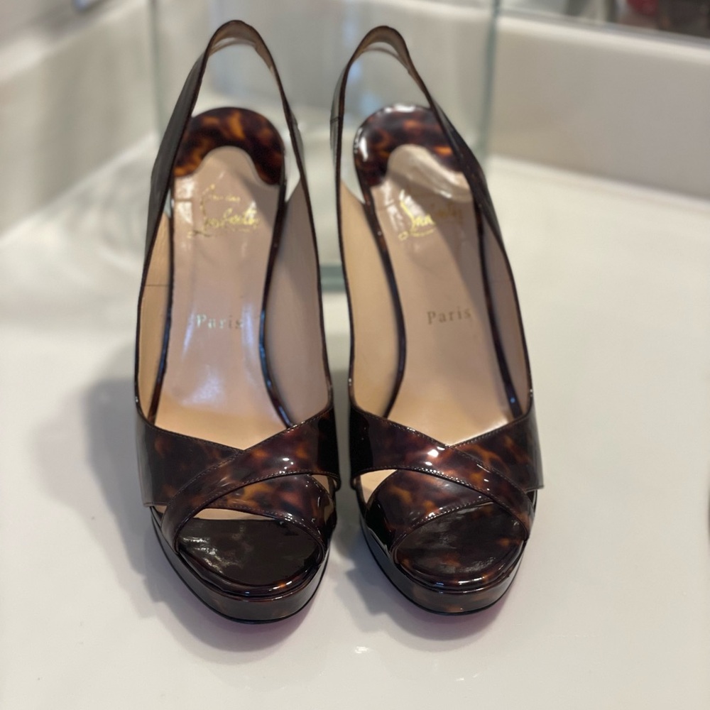 Christian Louboutin Tortoise Block Heel Pumps